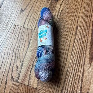Dye Mad Yarns Skein Wool Nylon Fingering Blue Brown Hand Dyed Indie Purple NWT